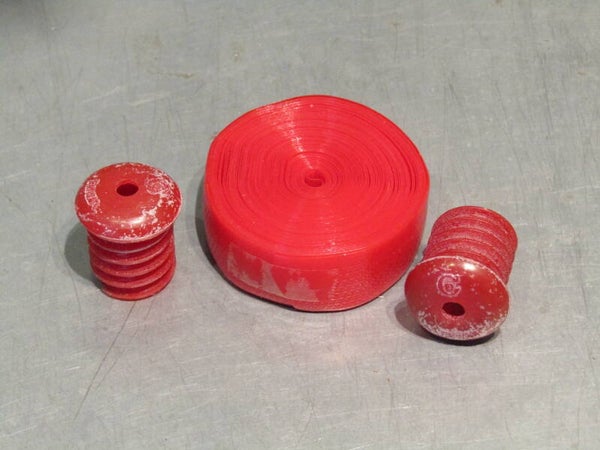 Plastic RED handlebar tape with plugs NOS/NIP 0000 06/07/24