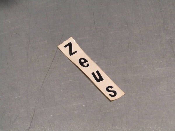 ZEUS Vintage 80's Head tube sticker with white boarder NOS! 0000 06/09/24