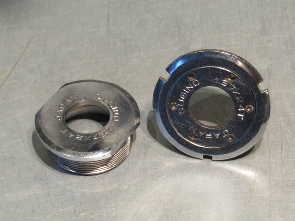 SUGINO Vintage 70's ENGLISH Thread 1.37 X 24T Bottom bracket cup set MINT! BLB001-003-02