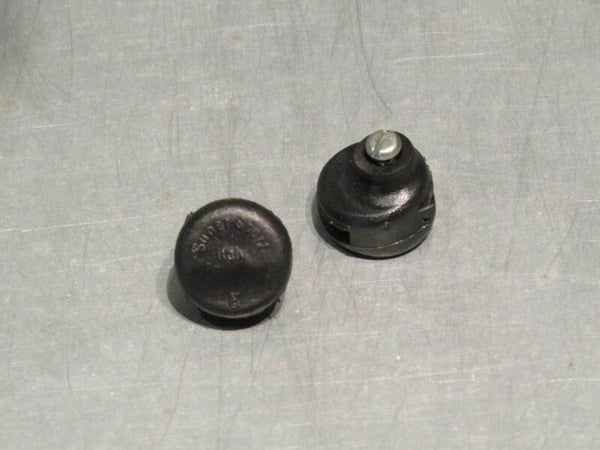 SUPER SPORT MADE IN ITALY Vintage 70's/80's Toe strap pull buttons BLACK complete with fixing screws NOS! BLB002 002-002-02 07/02/24