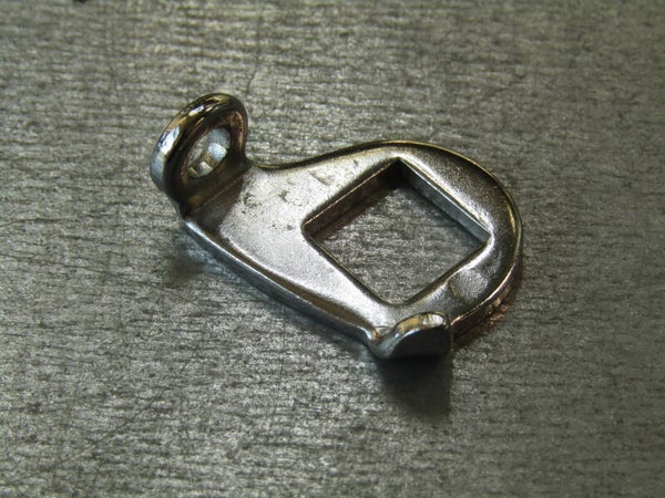 OFMEGA Vintage 70's CHROMED STEEL Gear lever EARED HARDWARE with cable eye guide NOS! OB002 003-001-01 02/17/25