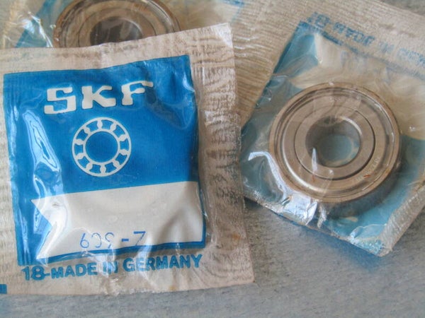 SKF 609 - Z Vintage 80's/90's Front hub Sealed bearing NOS/NIP Factory sealed MADE IN GERMANY GT002 001-011-01 01/30/25