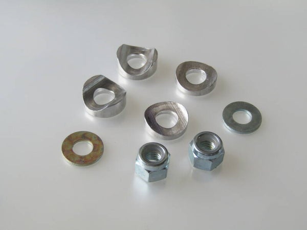SHIMANO Vintage 80's Brake CALIPER Mounting kit for standard mounting brake CALIPERS, includes the following front and rear radius ALLOY spacers, mounting nuts and washers NOS!