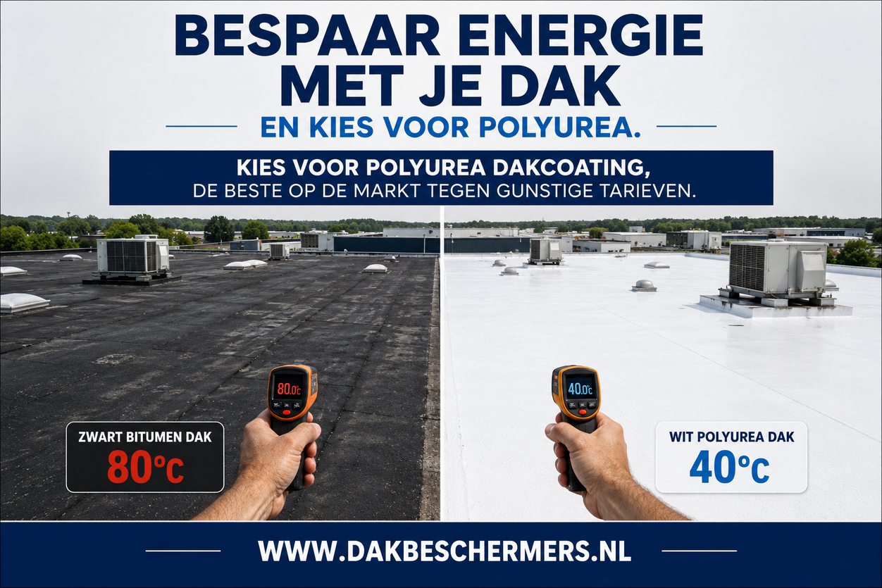 Witte dakcoating voor plat dak door Dakbeschermers