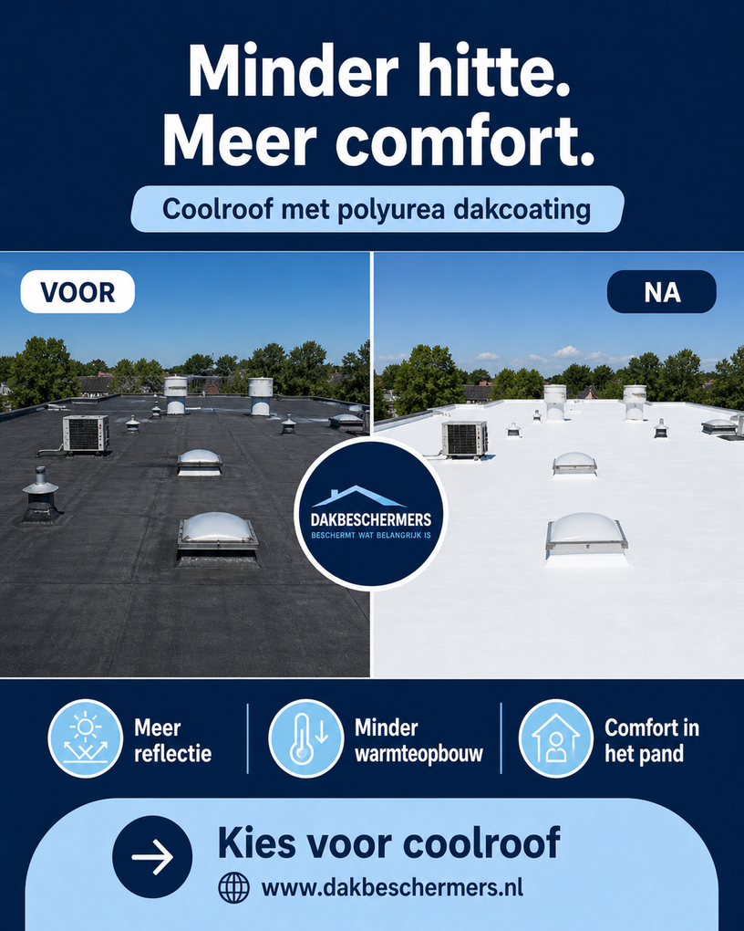 Coolroof voor en na polyurea dakcoating