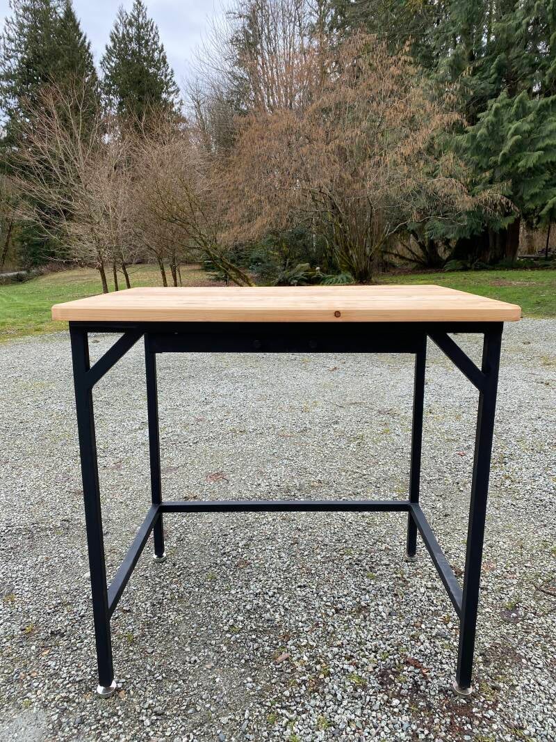 Repurposed drafting table, Fir top