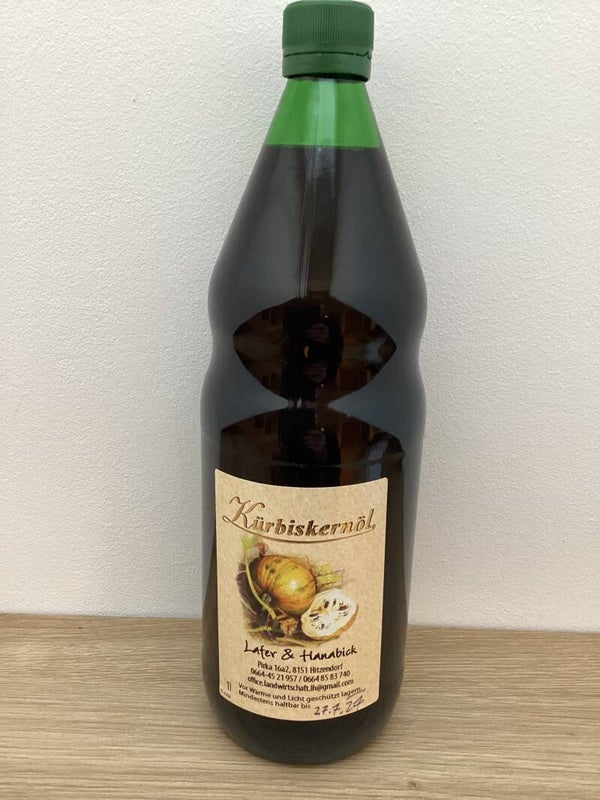 Echtes Steirisches Kürbiskernöl 1 Liter – Lafer & Hanabick