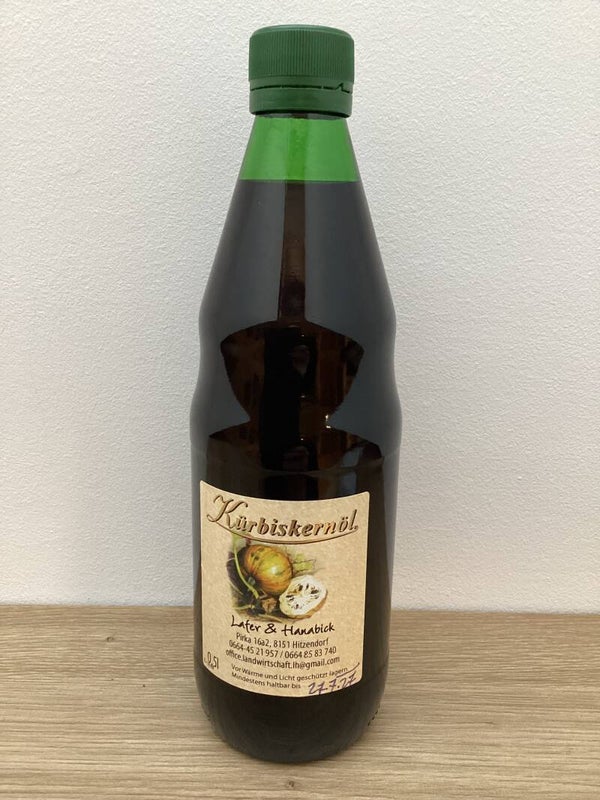 Echtes Steirisches Kürbiskernöl – 0,5 Liter