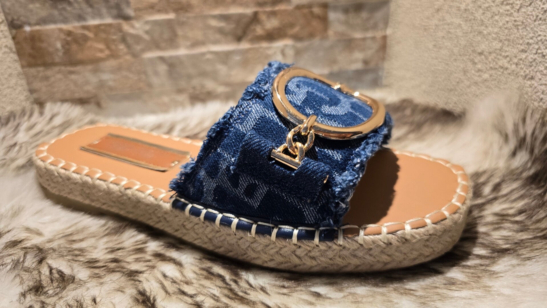 Slipper bella spijker blue