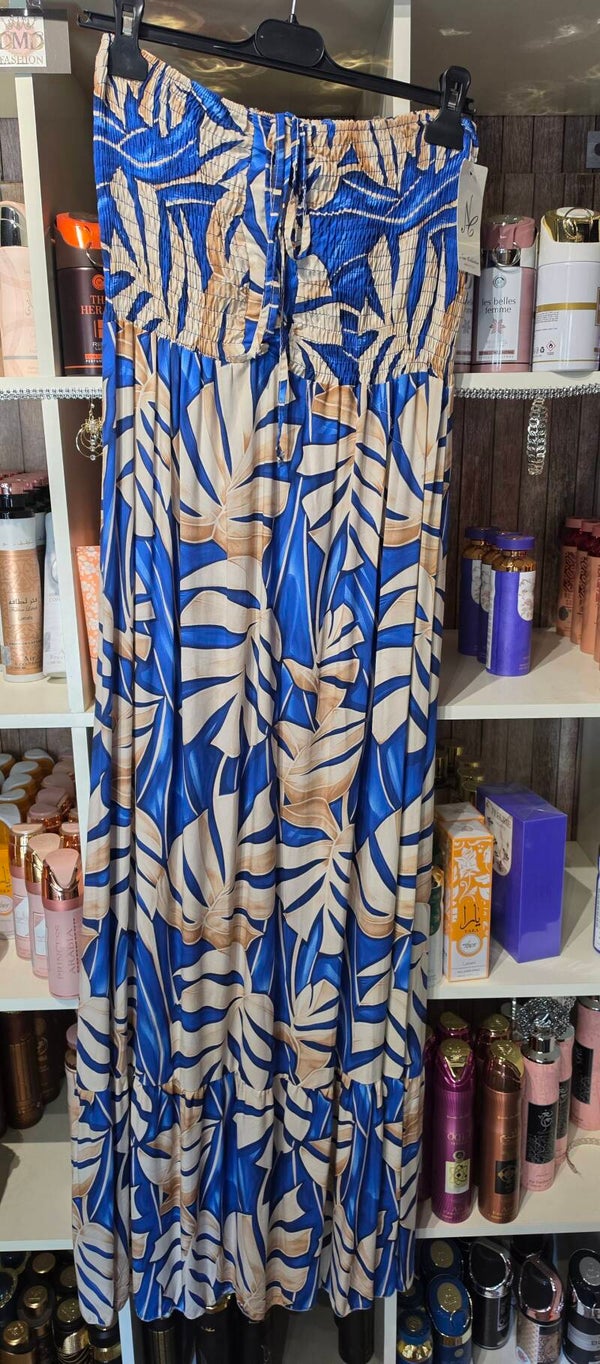 Jurk blauw bloem