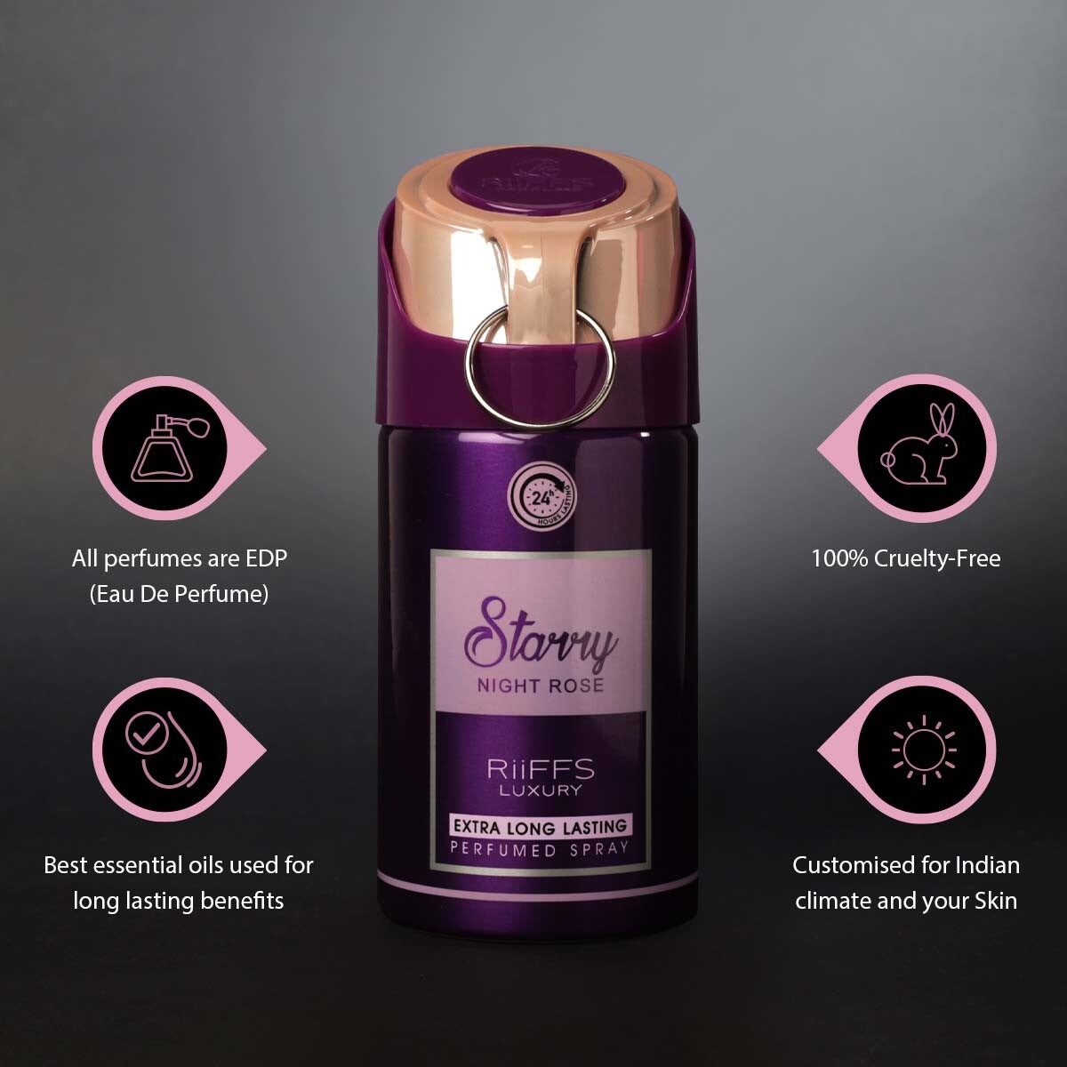 RiiFFS Luxury Starry Night Rose geparfumeerde deodorant spray for women