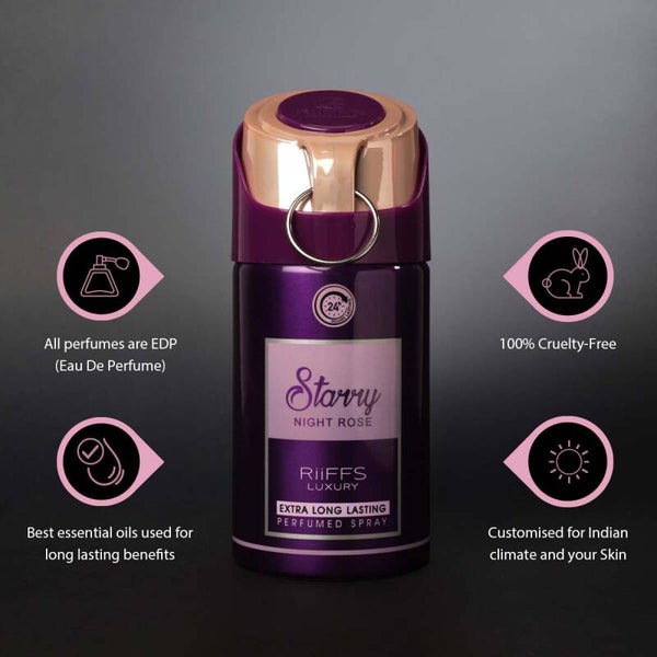 RiiFFS Luxury Starry Night Rose geparfumeerde deodorant spray for women