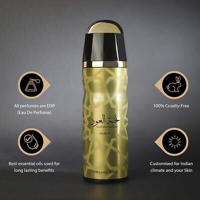 Nukhbat Al Oud Deodorant geparfumeerde bodyspray. For men