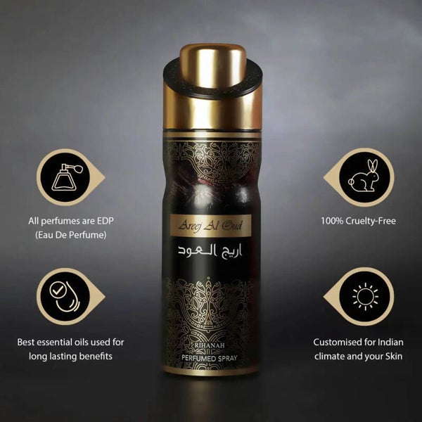 Rihanah Areej Al Oud deodorant of eau de parfum.for