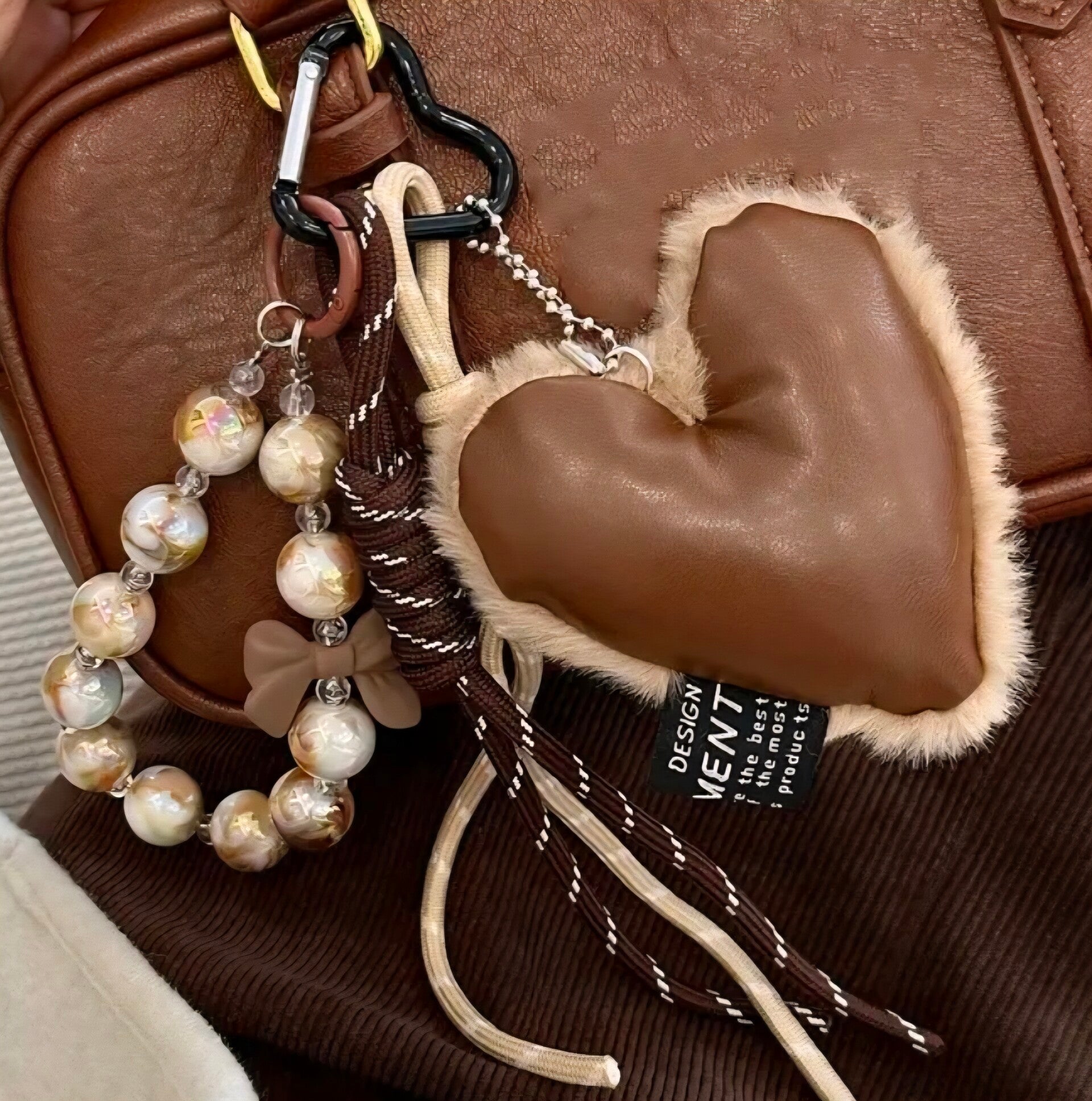 Sleutel / tas hanger hart 3 kleuren