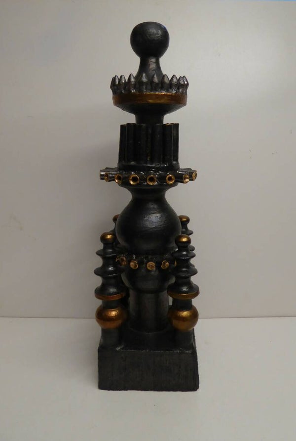 48 CM GROTE KERAMIEK SCULPTUUR ROGIER VANDEWEGHE BRUGGE BELGISCH KERAMIEK VINTAGE TOTEM CERAMIC VASE