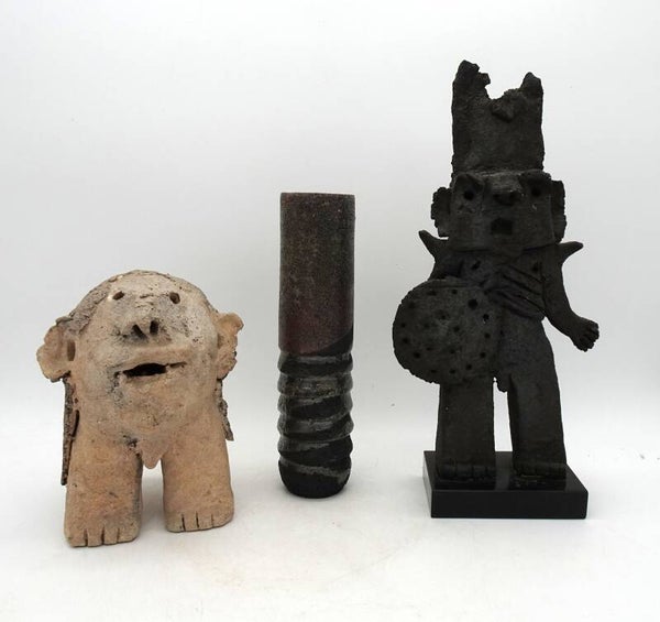 TWEE KERAMIEKEN FIGUREN PLUS VAAS MARNIX HOYS VINTAGE 1970s