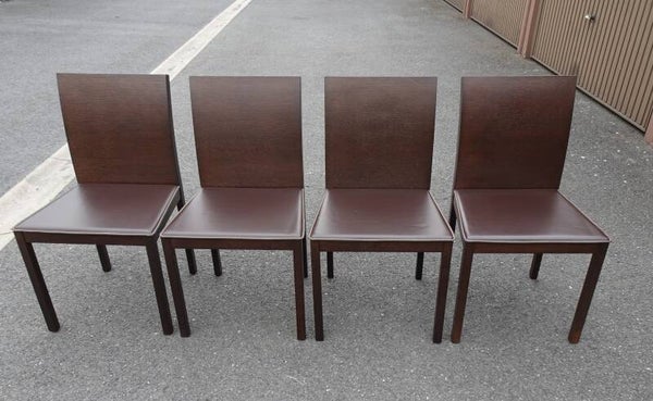 Modern Italian Chairs with Leather Seats by Cecotti F., 1990s, Set of 4 (Poltrona Frau ?)