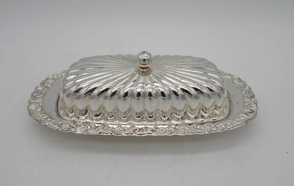 VINTAGE BOTERVLOOT VEZILVERD MET GLAS