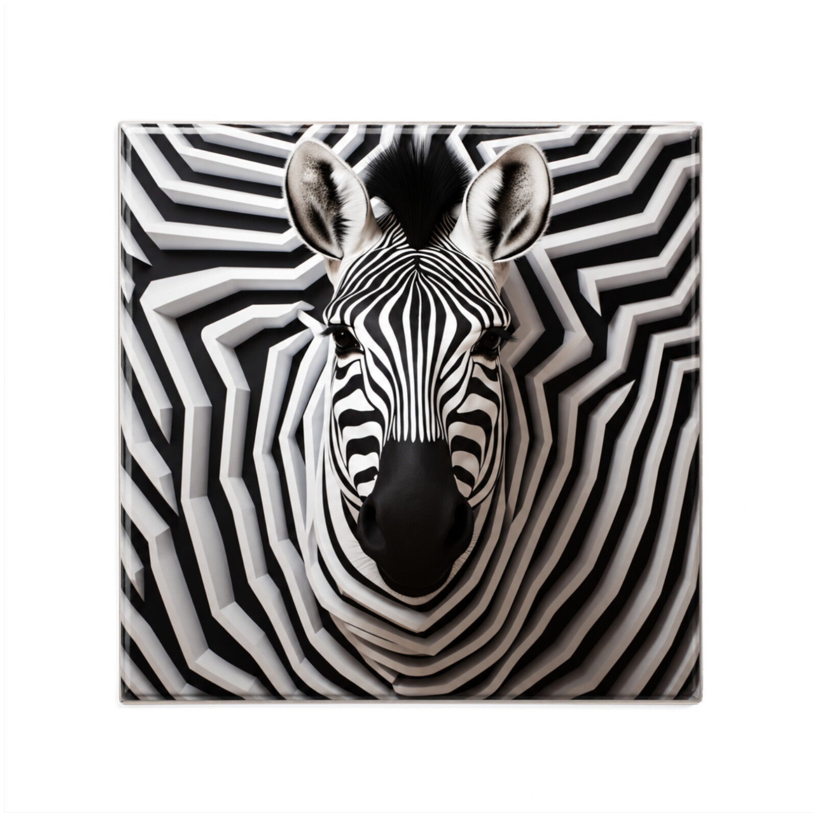 Keramisch tegeltje Zebra art