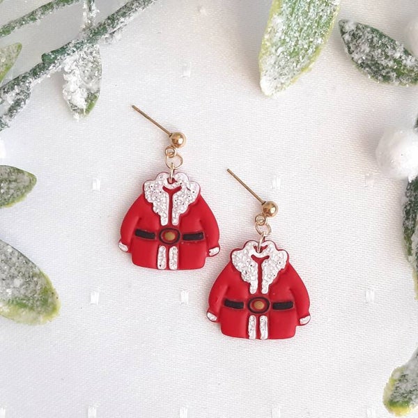 Ohrringe - kuscheliger Mantel rot