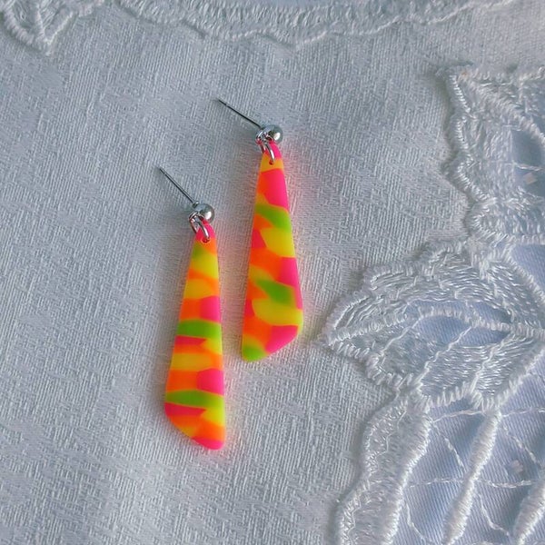 Ohrringe Neon Mosaik | Statement