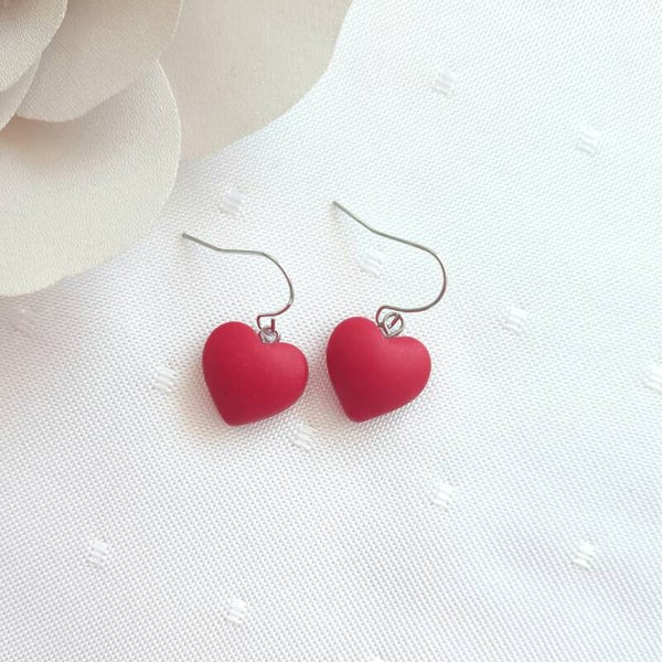 Herzohrringe – Rote Liebe