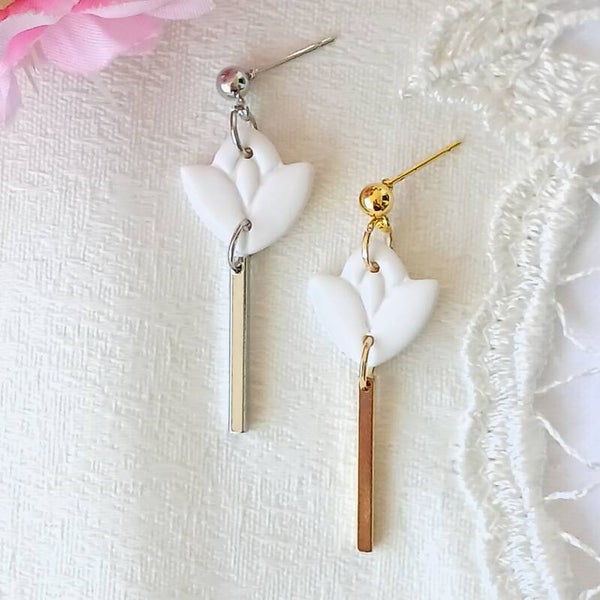 Ohrringe Tulpe | Gold & Silber