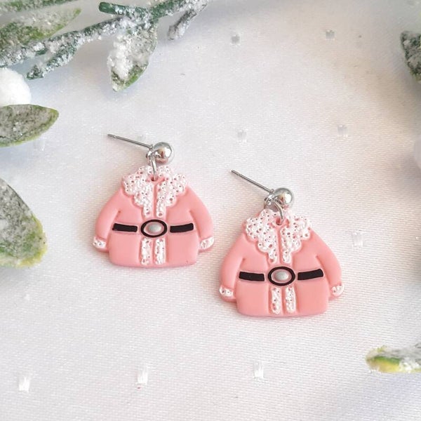 Ohrringe - Wintermantel - rosa