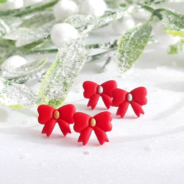 Ohrstecker Schleife - winterliche Lieblinge