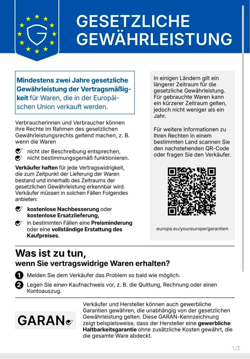 Gesetzliche Gewährleistung
