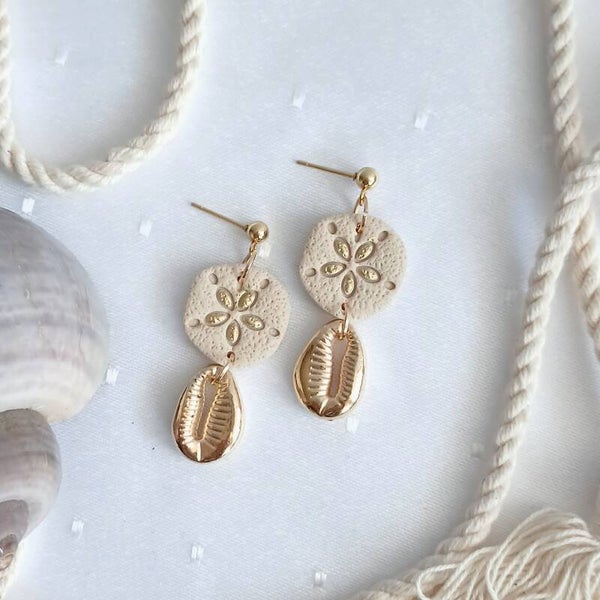 Ohrringe Sommer | Muschel gold