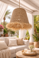 Lampenkap Fringes Raffia