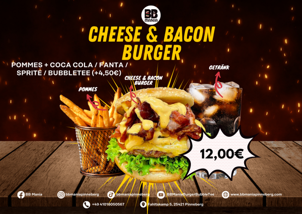 Cheese & Bacon Burger Menü Burger!