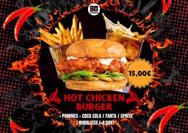 Hot Chicken Burger Menü Burger!