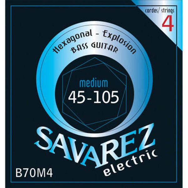 SAVAREZ® HEXAGONAL EXPLOSION CORDES BASSE ÉLECTRIQUE 4 CORDES 045-105