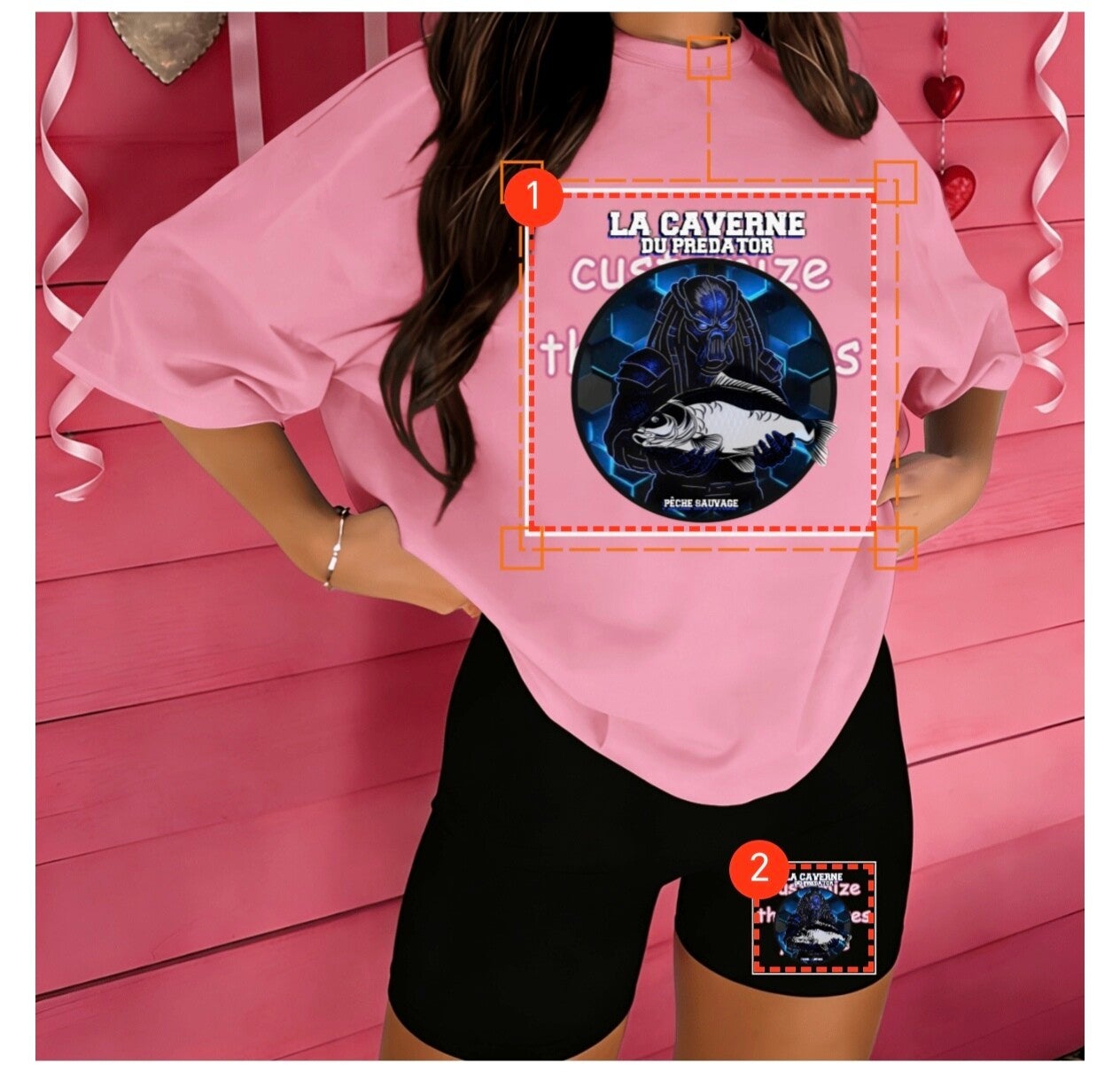 Ensemble tee-shirt + cycliste " La caverne du predator"