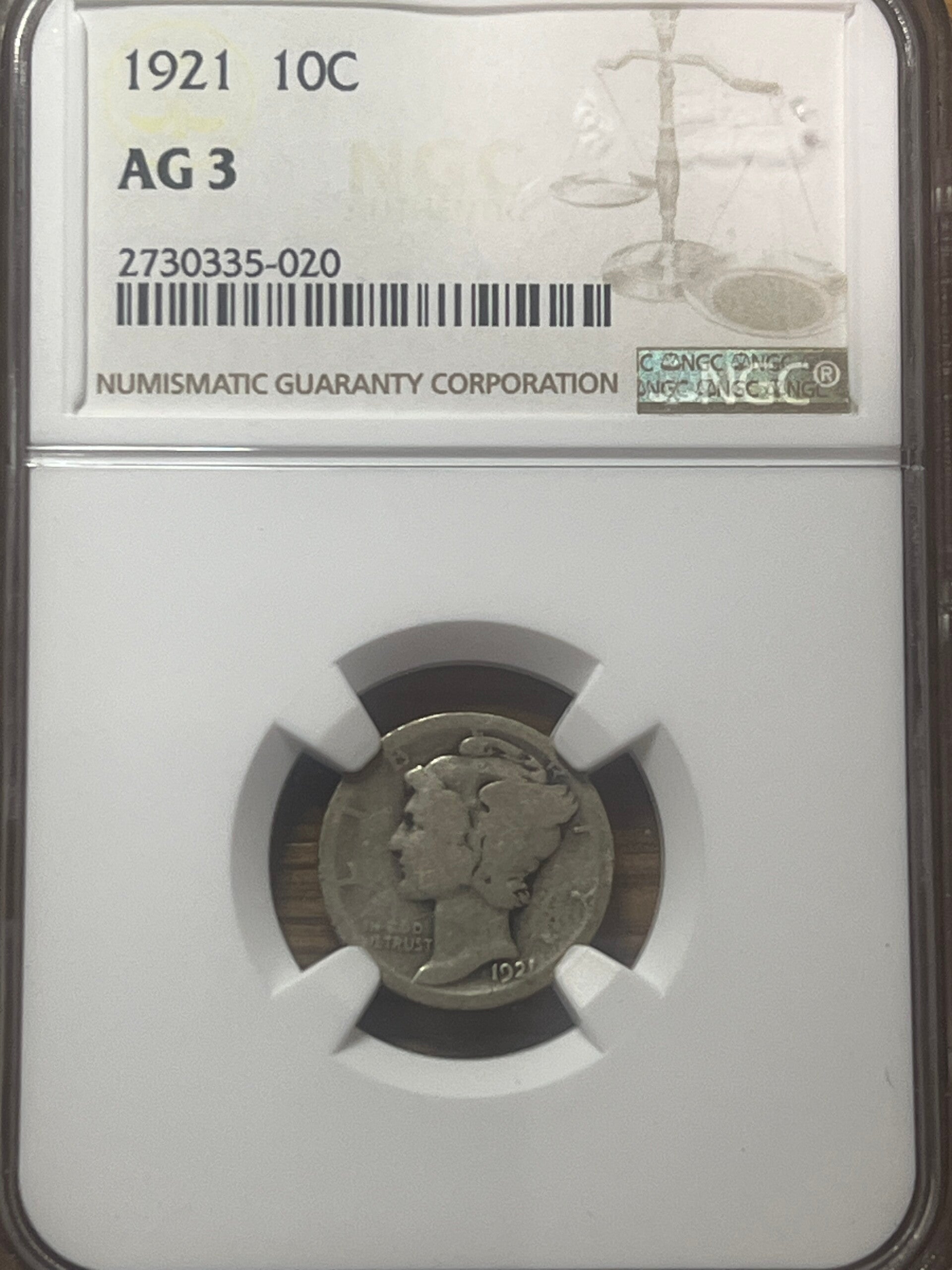 1921 Mercury Dime