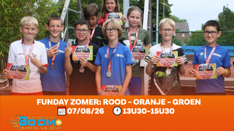 FUNDAY ZOMER: rood oranje groen BOOM TENNISCLUB