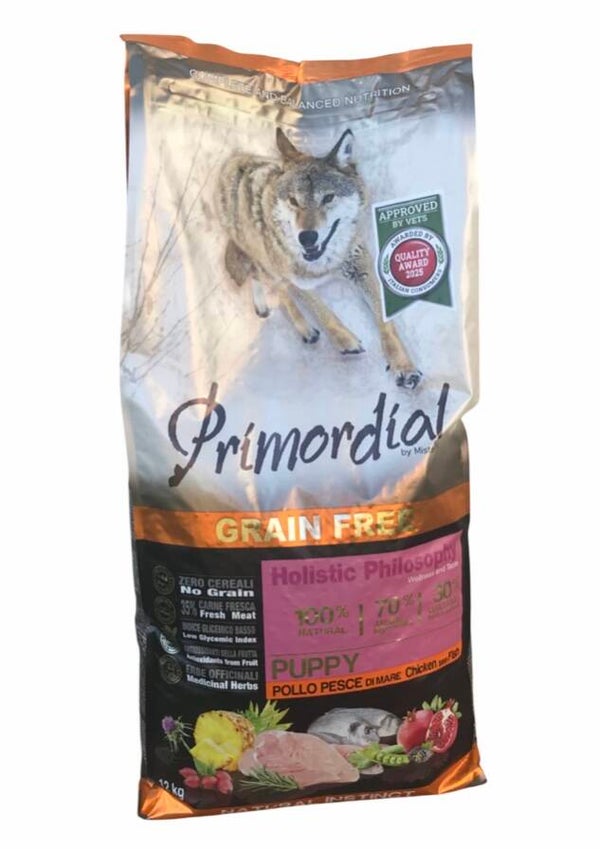 Croquettes PRIMORDIAL Puppy Poulet et Poisson 12kg
