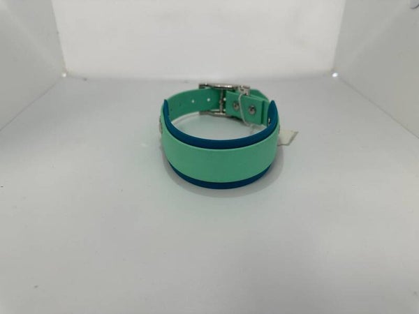Biothane Halsband  - Mint mit Blau
