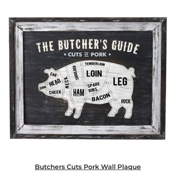 Butchers Cut Pork Wall Plaque