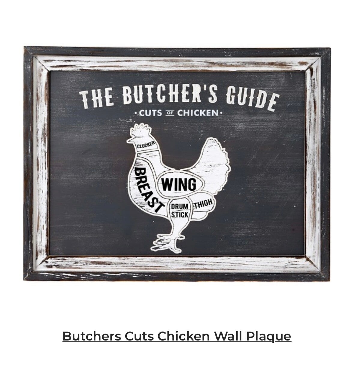 Butchers Cut Chicken Wall Plaque