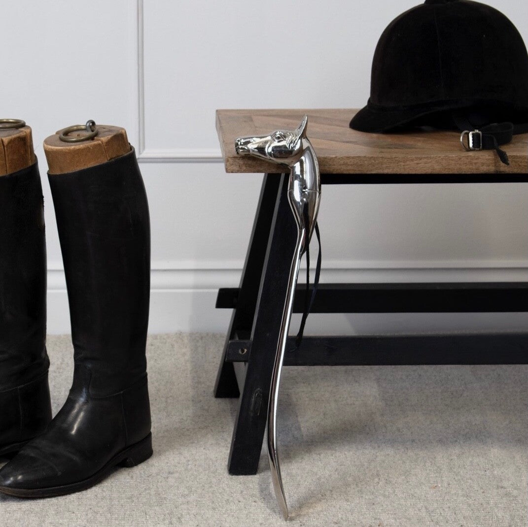 Silver Nickel Horse Head Shoe Horn