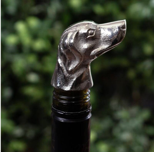 Silver Nickel Dog Bottle Stopper