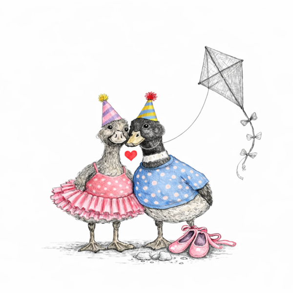 The Farm Lasses Greetings Card for all occasions. Farm humour, Ducks, love, ballerina, Valantines, kids Birthday.