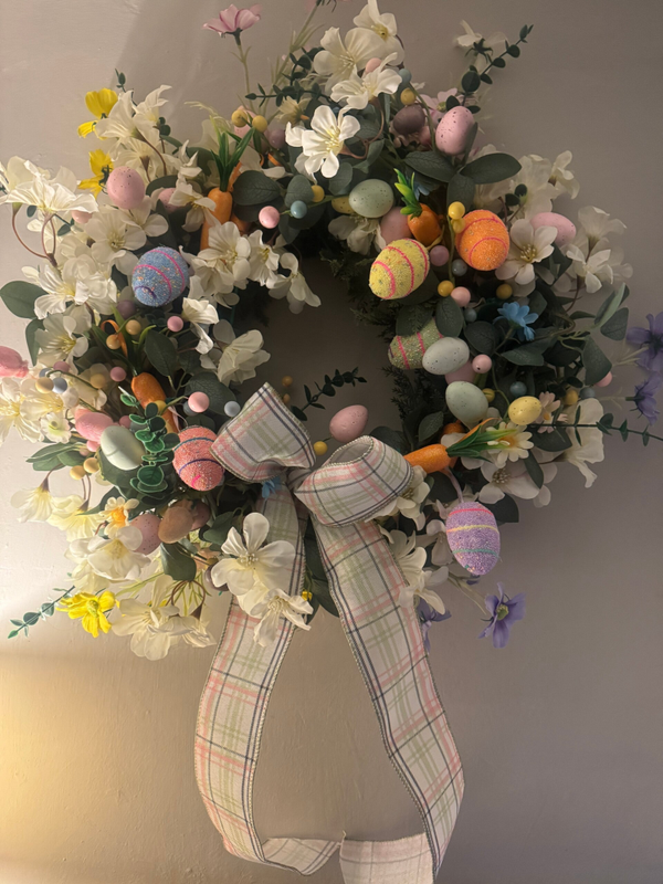 Easter Egg & Carrot  Wreath, Handmade. Made to order