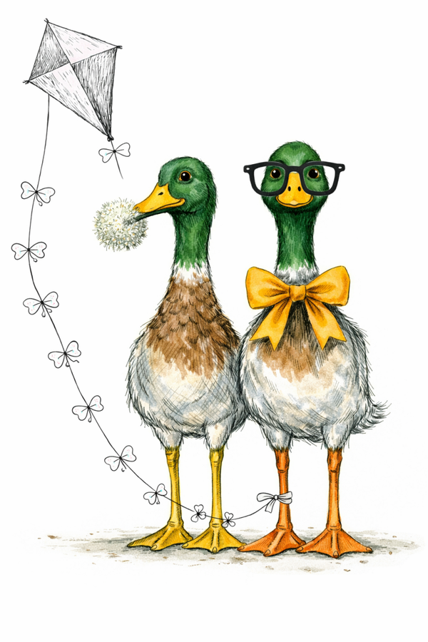The Farm Lasses Duck humour all occasions card.