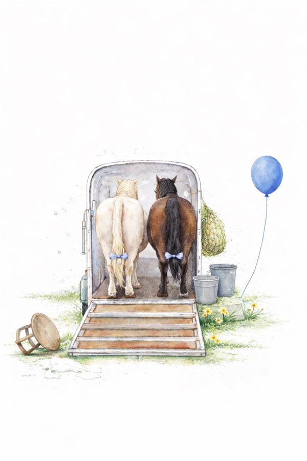 The Farm Lasses - Horses greetings card