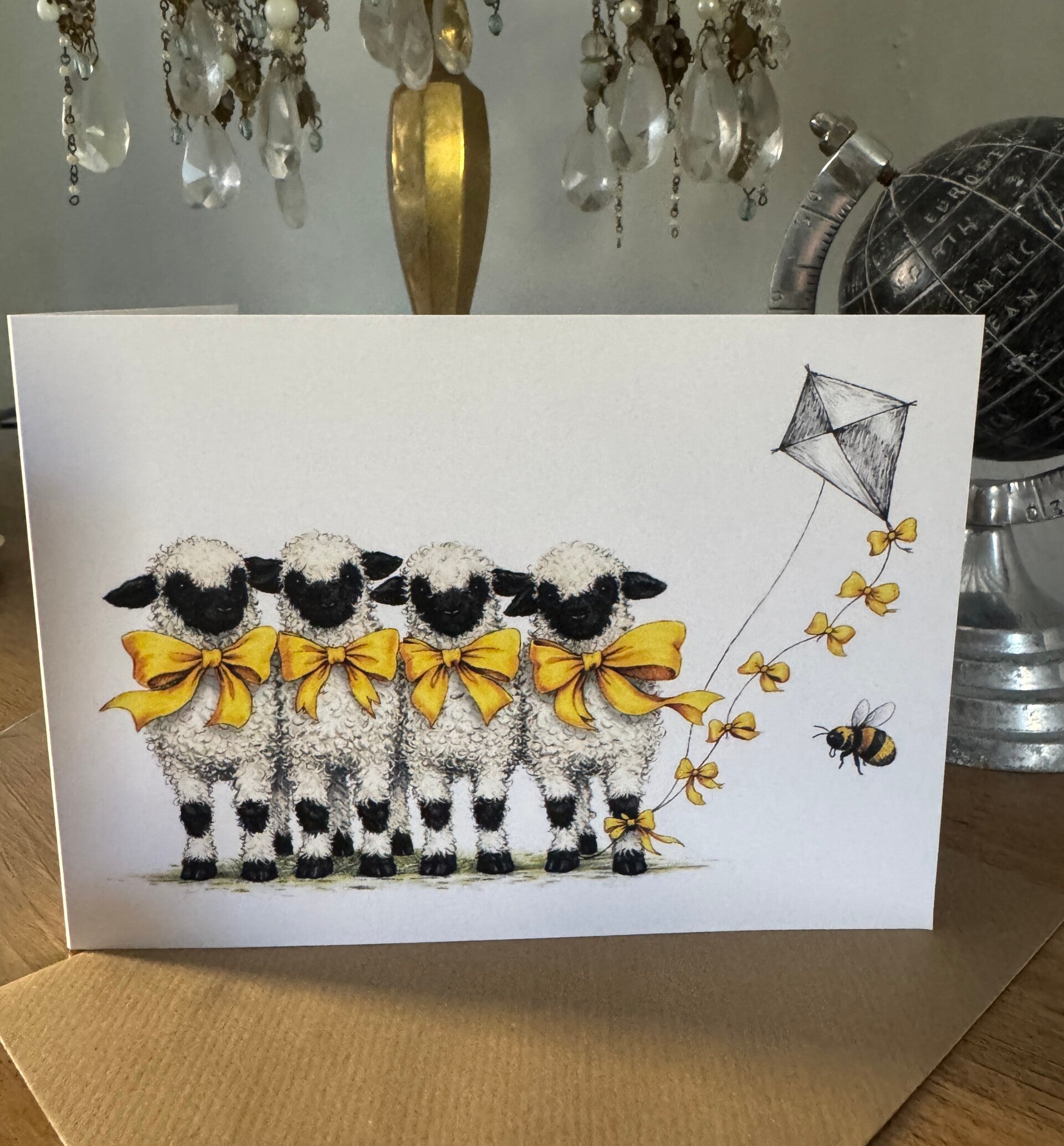 The Farm Lasses lambs greetings card.